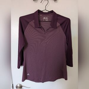 Adidas Women's Purple Quarter-Zip Golf Shirt